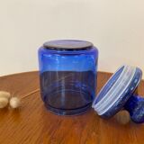 Vintage cobalt blue glass jar