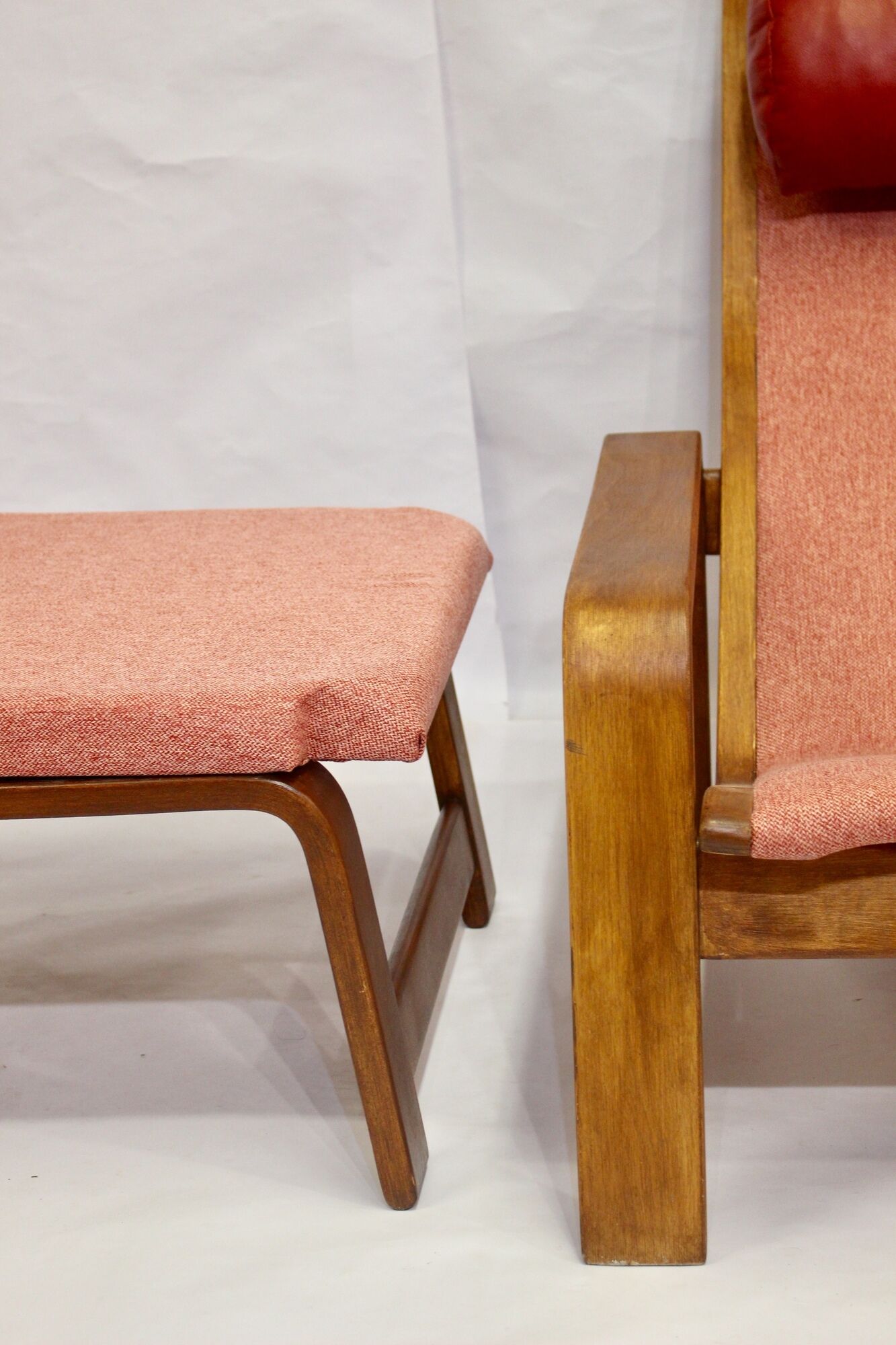 Pulkka chair and ottoman by Ilmari Lappalainen for Asko, 1963