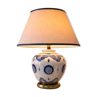 Large lamp L. Drimmer signed – Cracked blue and gold ceramic – Year