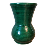 Vintage green ceramic vase signed numbered Longchamp France 1769