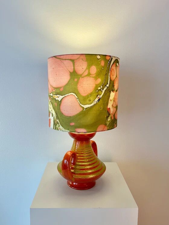 1970s sculptural vase lamp - exceptional studio ceramics