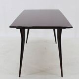 1950s Italian Dining Table in Ico Parisi Style with Glass Top