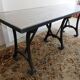 Table cast foot and zinc tray