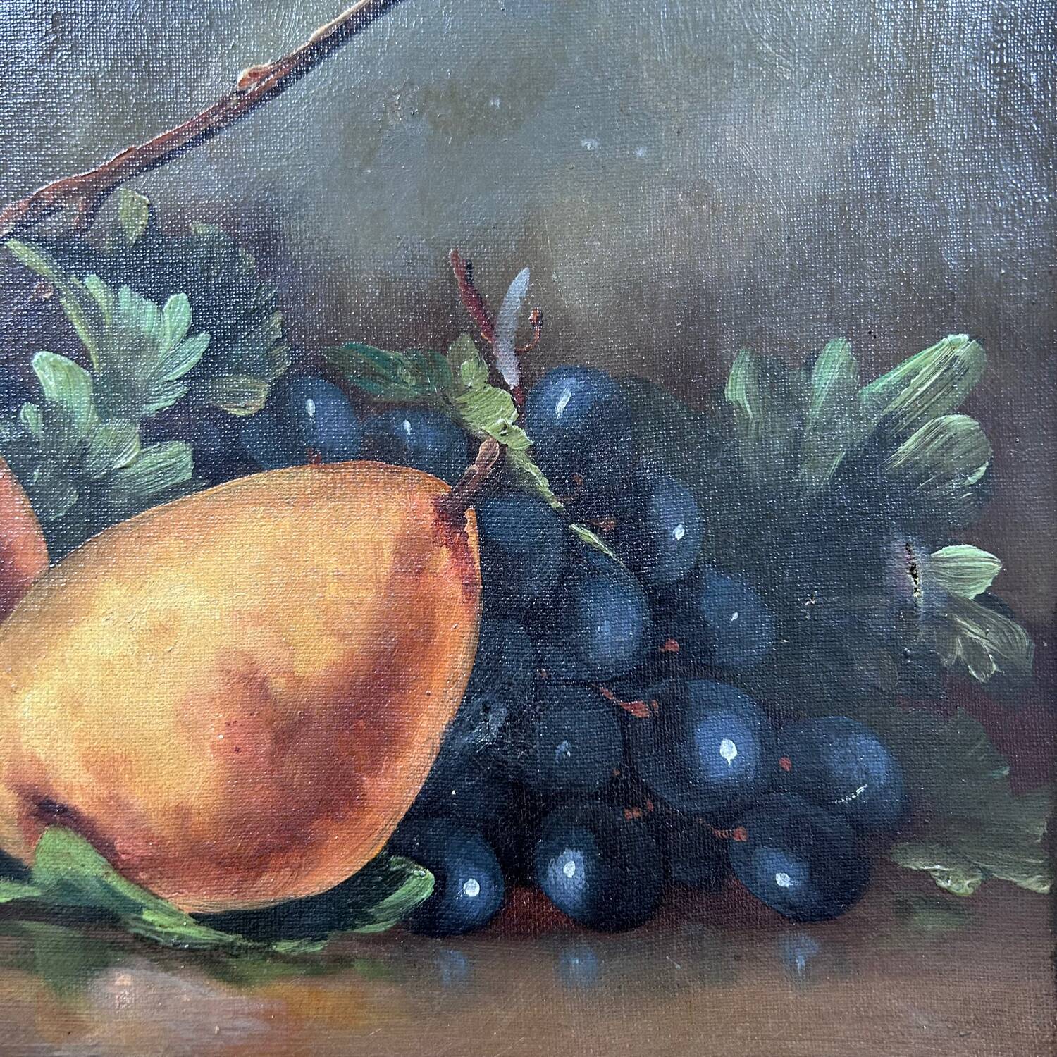 Old painting pears and grapes
