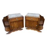 Pair of vintage Art Deco bedside tables 1950s