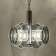 Large Space Age Pendant Lamp VECA in Chrome Metal and Glass, 1970s