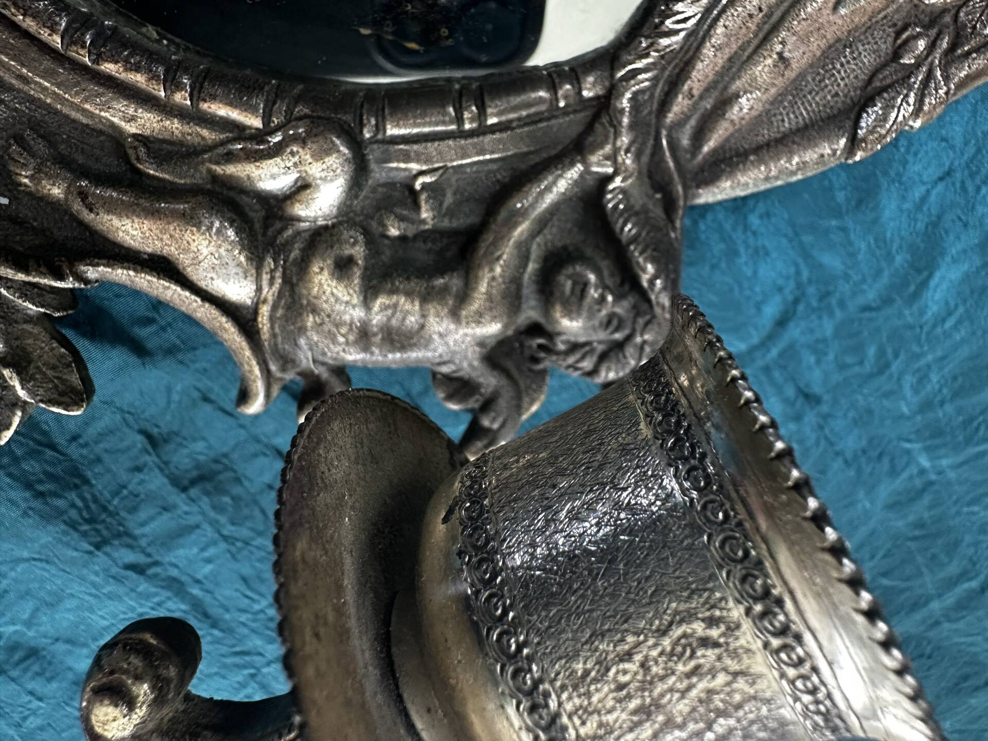 Rare pair of mirror sconces with putti. Napoleon III / Art Nouveau ~
