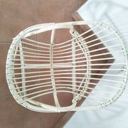 White rattan shell chair