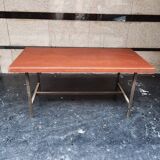 Rectangular steel and wood table