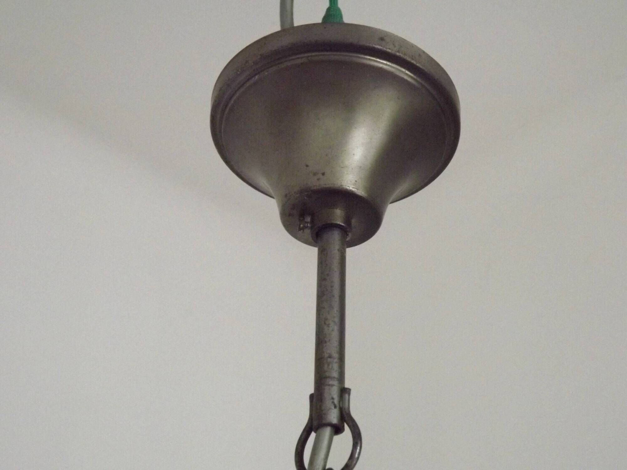Italian Vintage Silver Brushed Metal 3 Light Flemish Style Chandelier