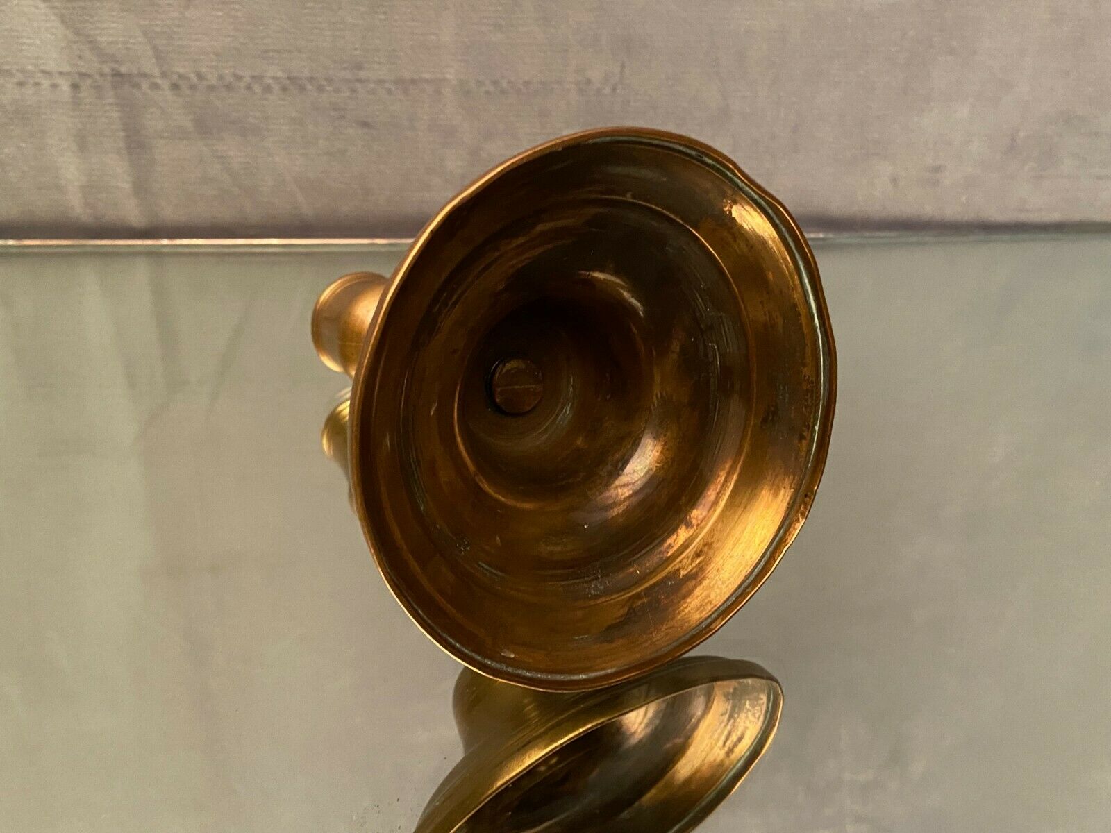 Brass bronze candle holder of the eighteenth period