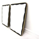 Set of 2 scandinavian metal mirrors, sweden 1960