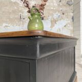 Solid wood box counter.