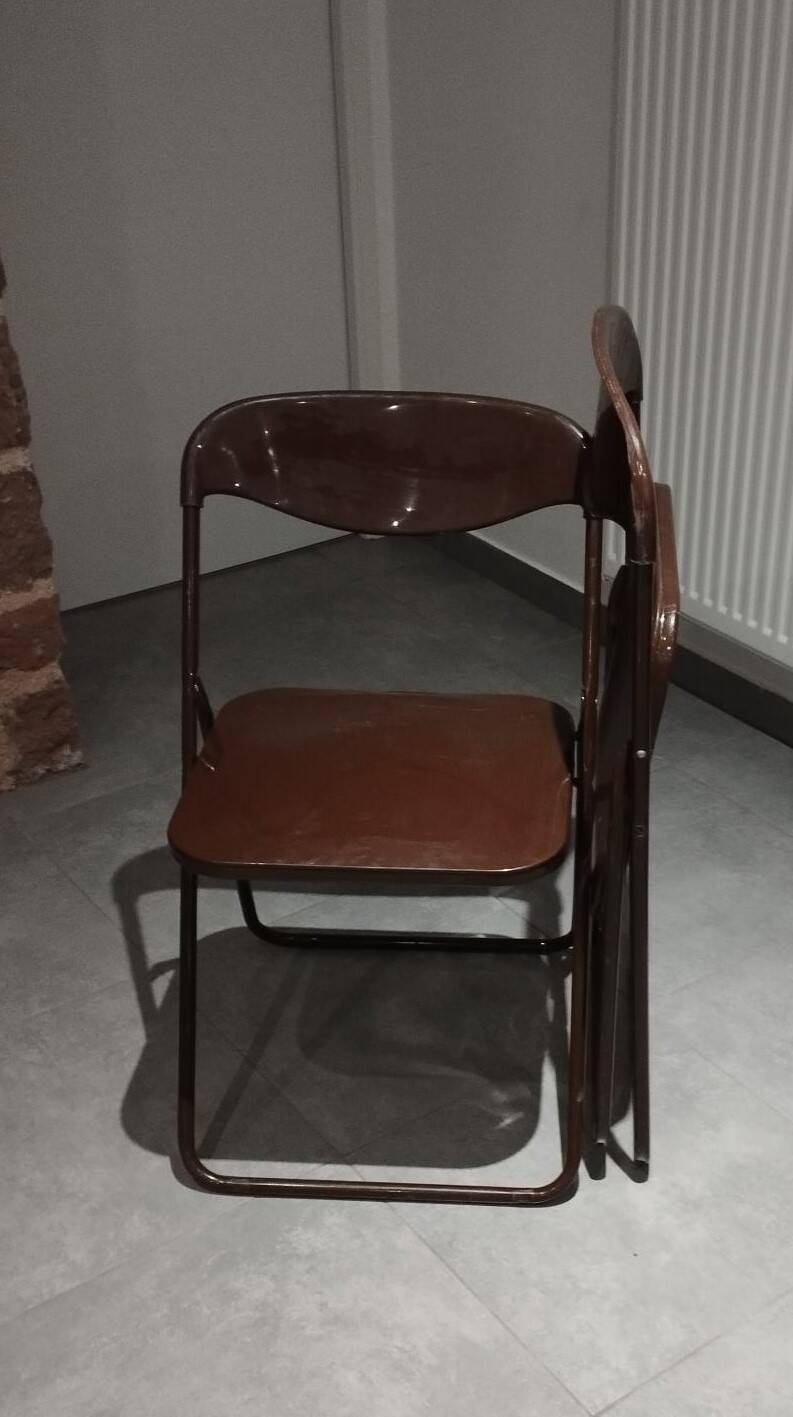 Pair, 2 folding chairs, design by Niels Gammelgaard - 1976 - vintage.