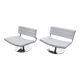 Pair of postmodern swivel armchairs in leather and chrome, Italy 1970s.