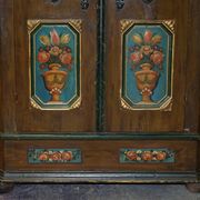 Armoire de mariage allemande peinte à la main, ancienne, 1829-1851