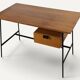Bureau CM178 Pierre Paulin pour Thonet en chêne et métal noir – Années 1950