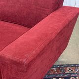 Canapé moderne en tissu et piètement chromé