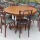 Magnifique table ronde scandinave à rallonge style Regain / Baumann