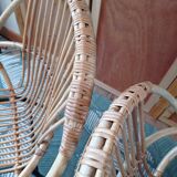 Pair of rattan shell armchairs