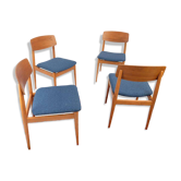 Ensemble de 4 chaises style années 60/70, retapissées, style rétro vintage années 60/70