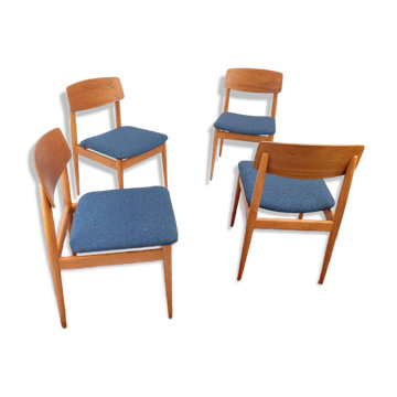 Ensemble de 4 chaises style années 60/70, retapissées, style rétro vintage années 60/70