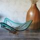 Large amber and green glass cup