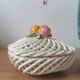 Vintage woven box - Fruit decor in slipware