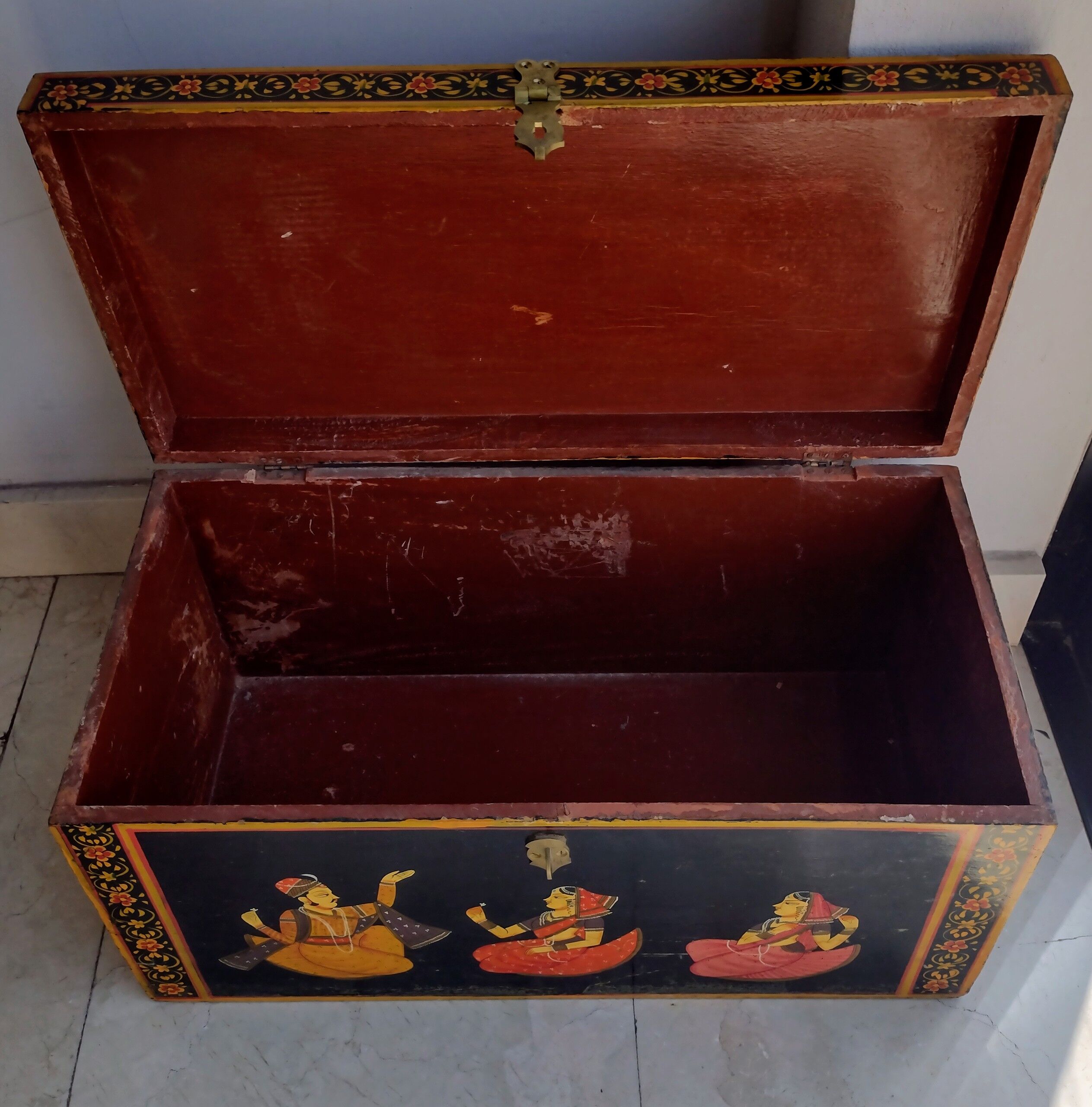 Indian handpainted wedding chest