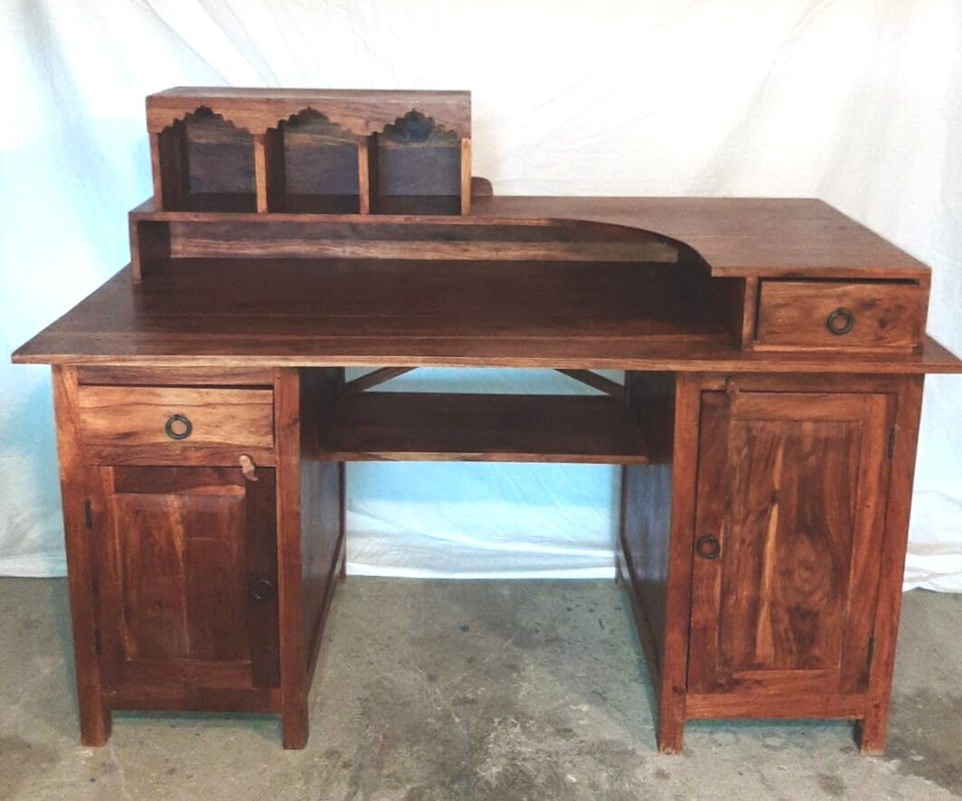 Subtle and neat solid rosewood desk
