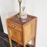Art Deco style bedside table in solid oak, 1930s