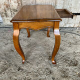 Louis xv style writing table nightstand wood + drawer 19th century walnut vintage