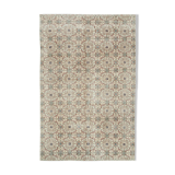 Oriental handmade decorative 1970s beige carpet 192 cm x 292 cm