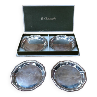 Series of 4 old christofle cups vintage silver metal