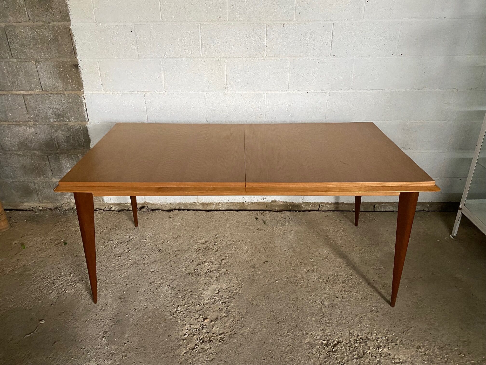 Scandinavian extendable table in light oak and teak 166/202/238x89cm vintage an50