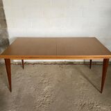 Scandinavian extendable table in light oak and teak 166/202/238x89cm vintage an50
