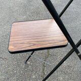 Vintage folding projector table steel and wood 1970