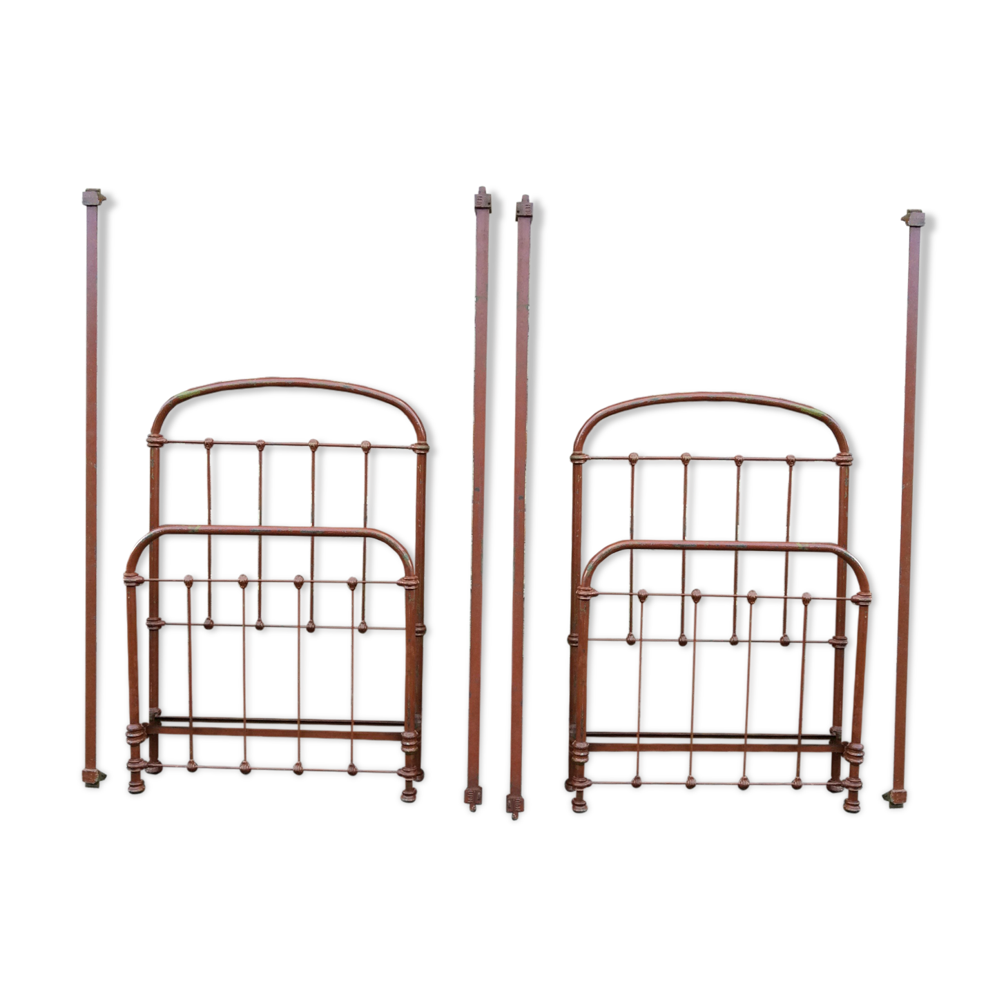 Pair of vintage in wrought iron bed heads 1920