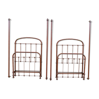 Pair of vintage in wrought iron bed heads 1920