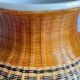 VINTAGE Woven Bamboo and Fine Porcelain VASE