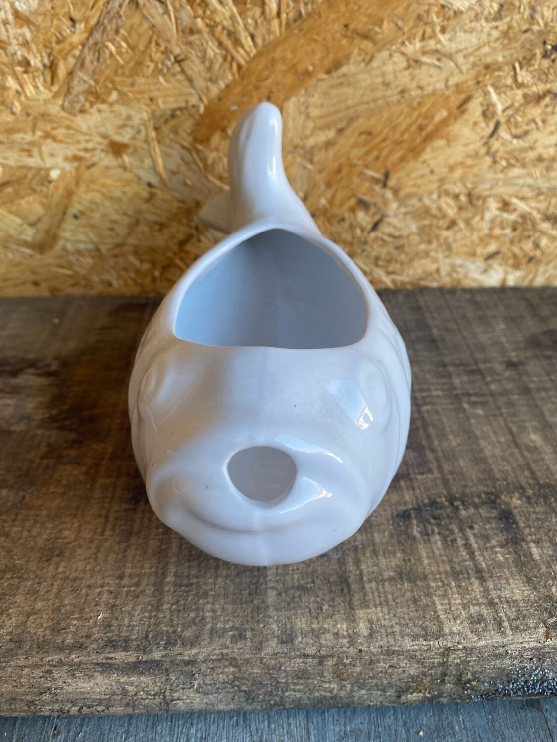 Vintage white ceramic fish sauce boat bruno evrard france