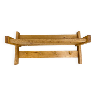 Mid-century Coat Hanger with Folding Shelf, Czechoslovakia