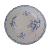 Plate faience luneville kg blue tulips