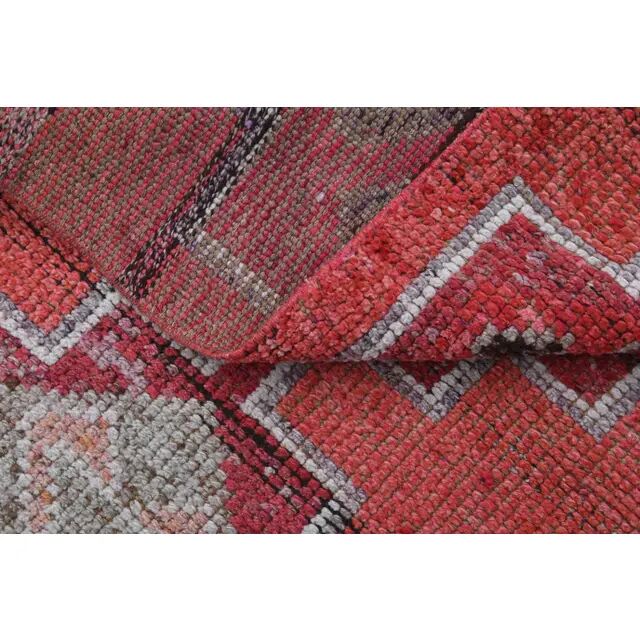 1970s Pink Turkish Handmade Vintage Oushak Wool Runner 84x269