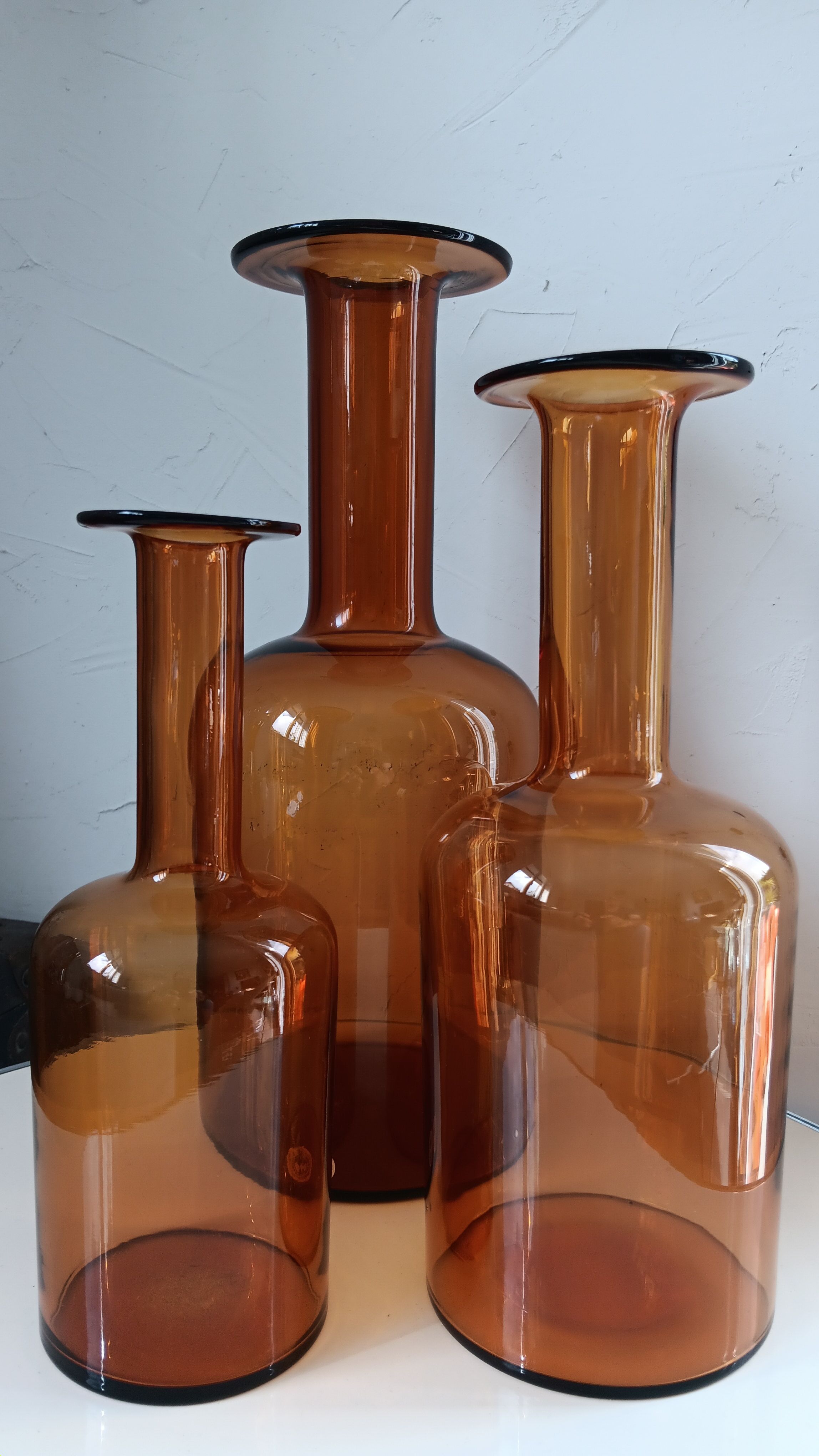 3 GULVASE  de Otto Brauer pour Holmegaard  1962