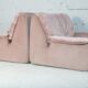 Cinna, pair of armchairs foam and velvet ras pink pale, France, circa 1970