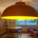 Red lacquered metal chandelier