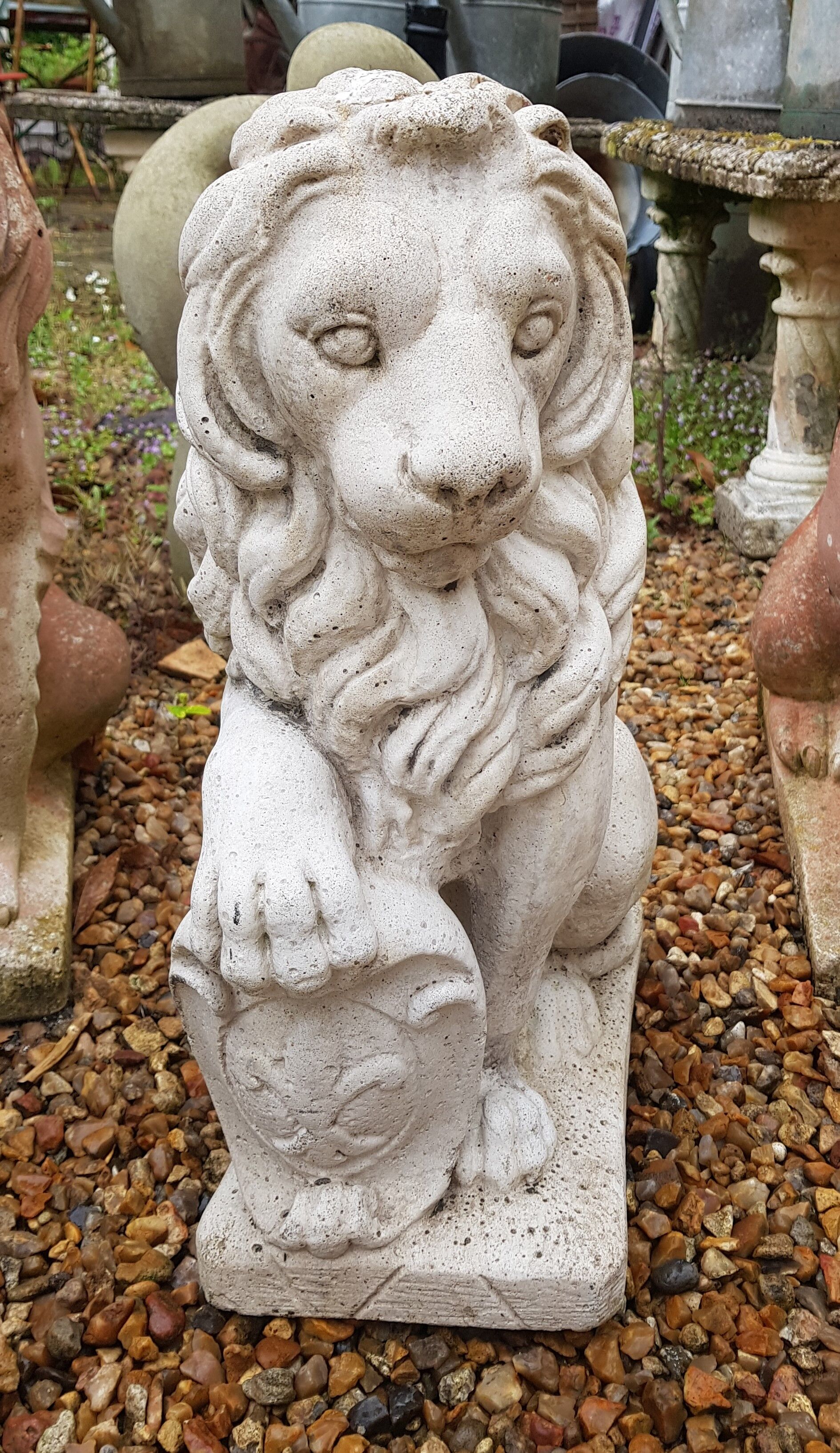 Reconstructed stone lion