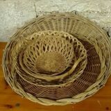 Set of vintage wicker baskets