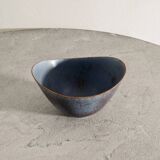 Large Swedish Mid Century Blue Brown Ceramic Bowl by Gunnar Nylund, 1950s